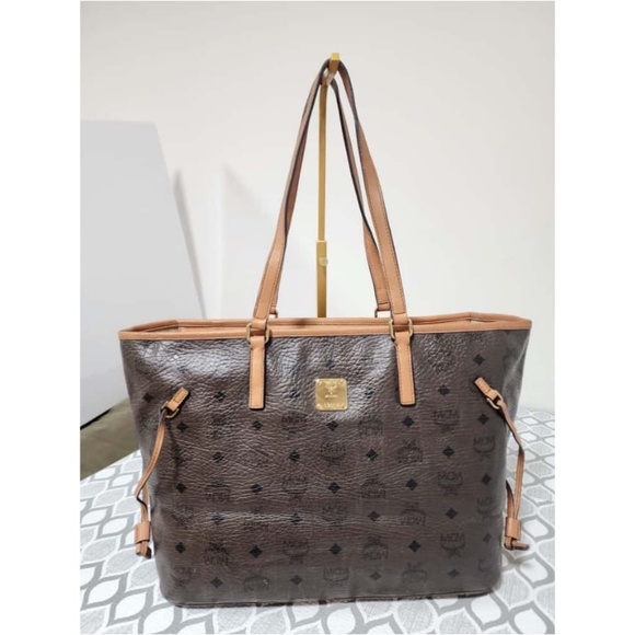 Authentic MCM Shopping Tote Bag Brown/Beige - Picture 12 of 12